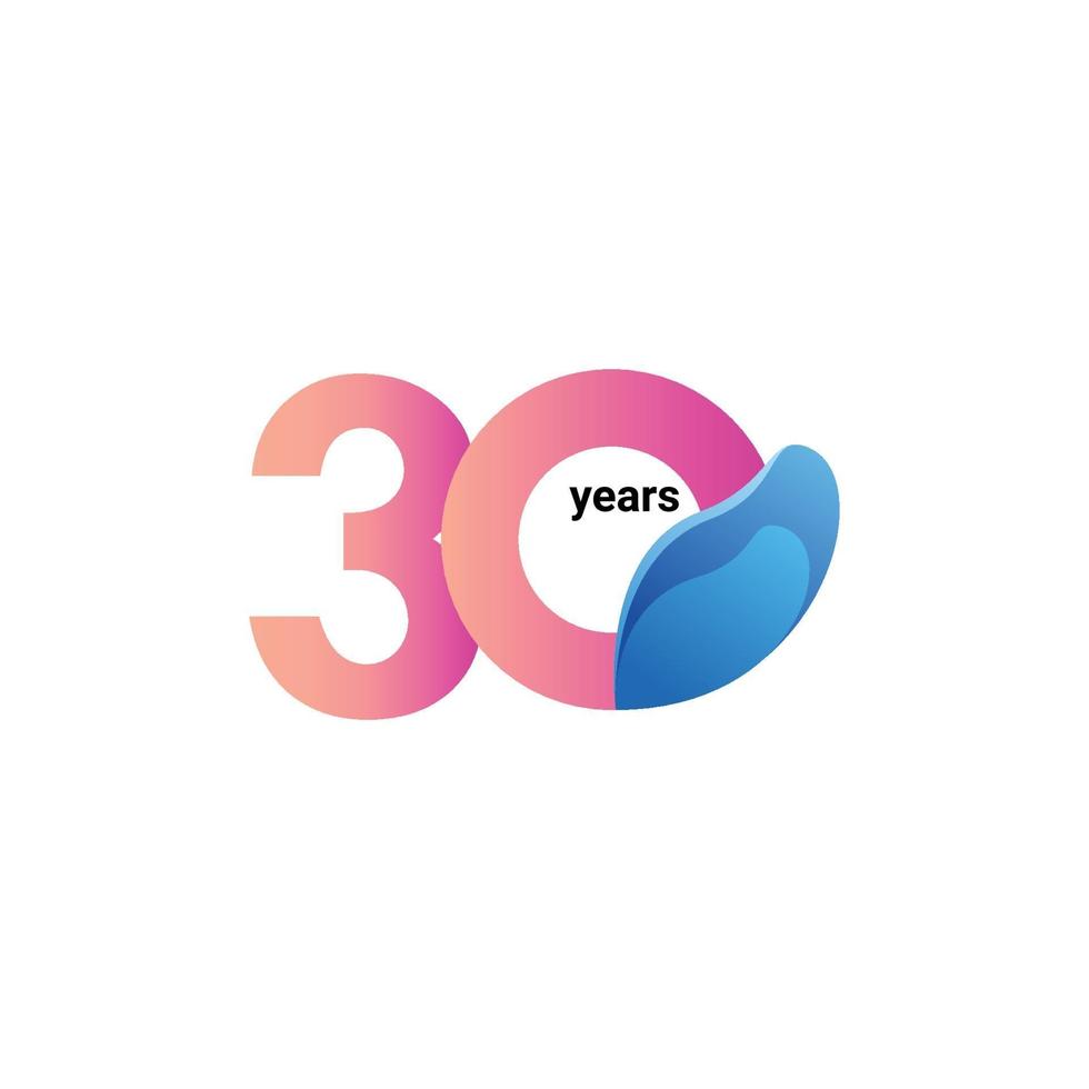 30 Years Anniversary Celebration Vector Template Design Illustration