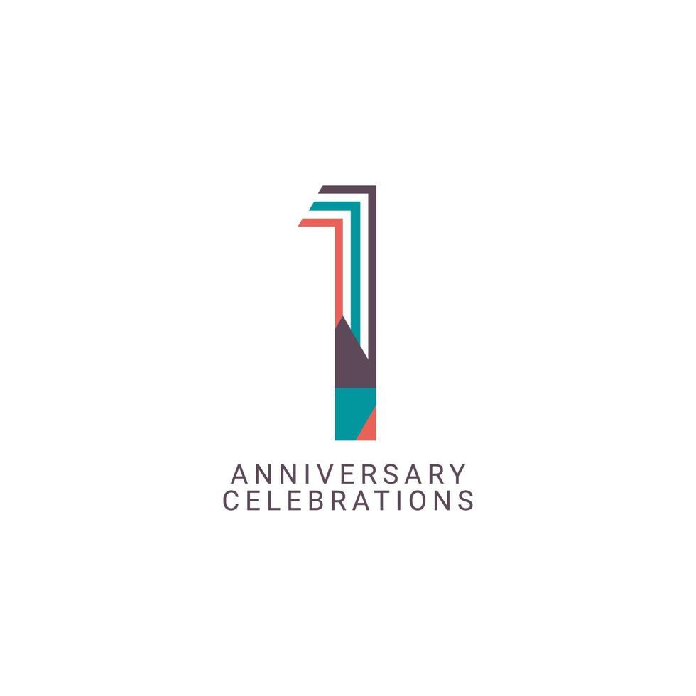 1st Anniversary Celebration Vector Template Design Illustration