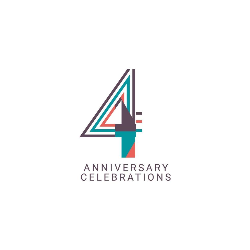 4 Years Anniversary Celebration Vector Template Design Illustration