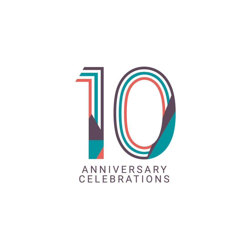 10 Years Anniversary Celebration Vector Template Design Illustration