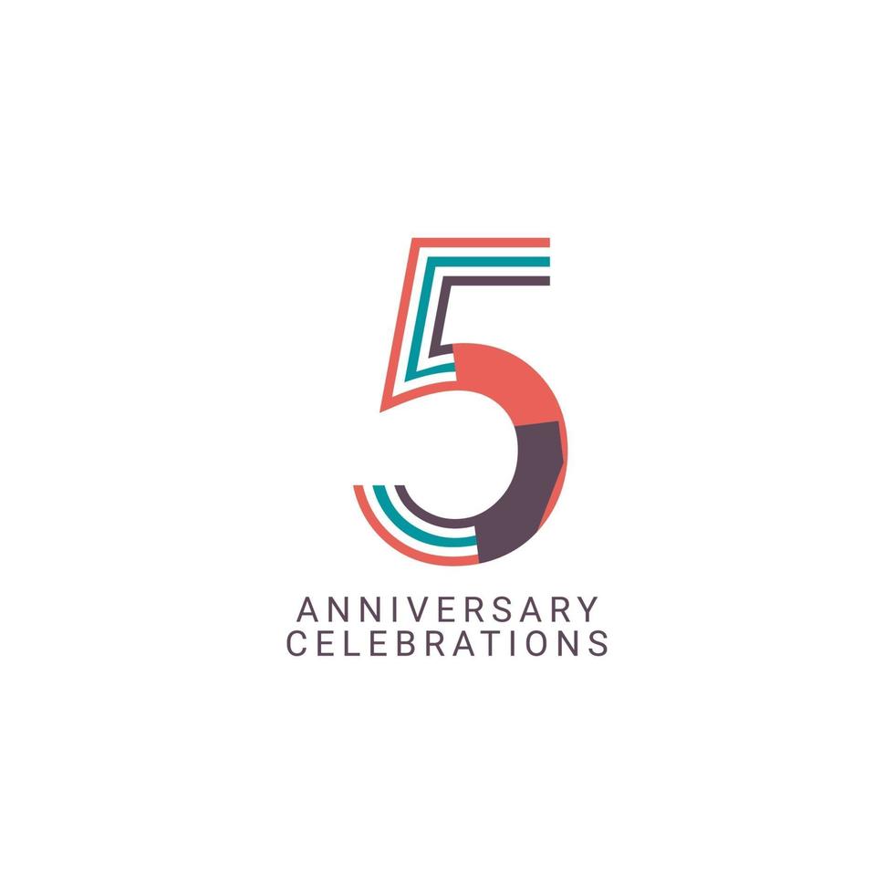 5 Years Anniversary Celebration Vector Template Design Illustration