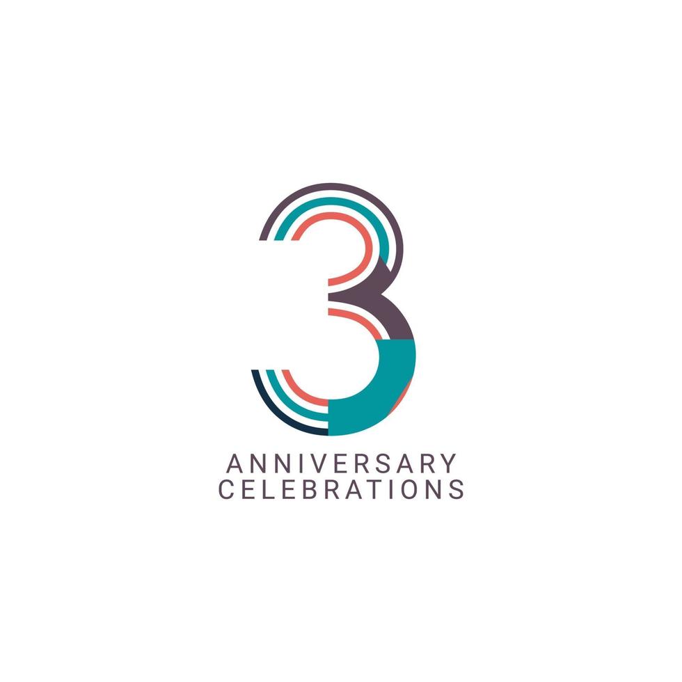 3rd Anniversary Celebration Vector Template Design Illustration