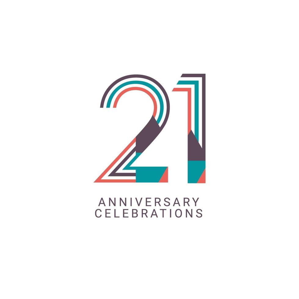 21 Years Anniversary Celebration Vector Template Design Illustration