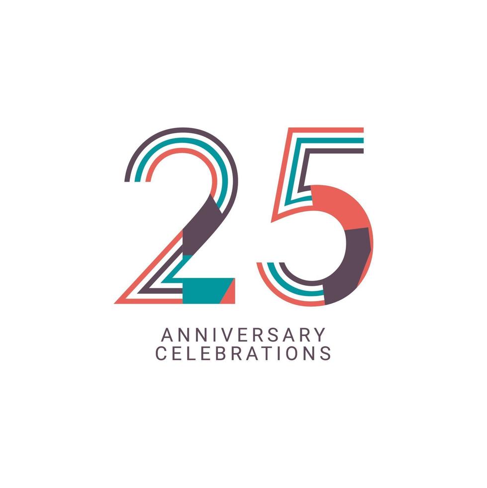 25 Years Anniversary Celebration Vector Template Design Illustration