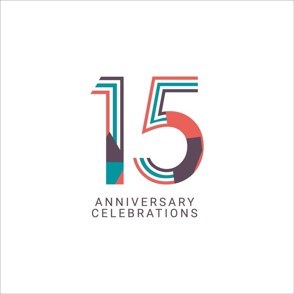 15 Years Anniversary Celebration Vector Template Design Illustration