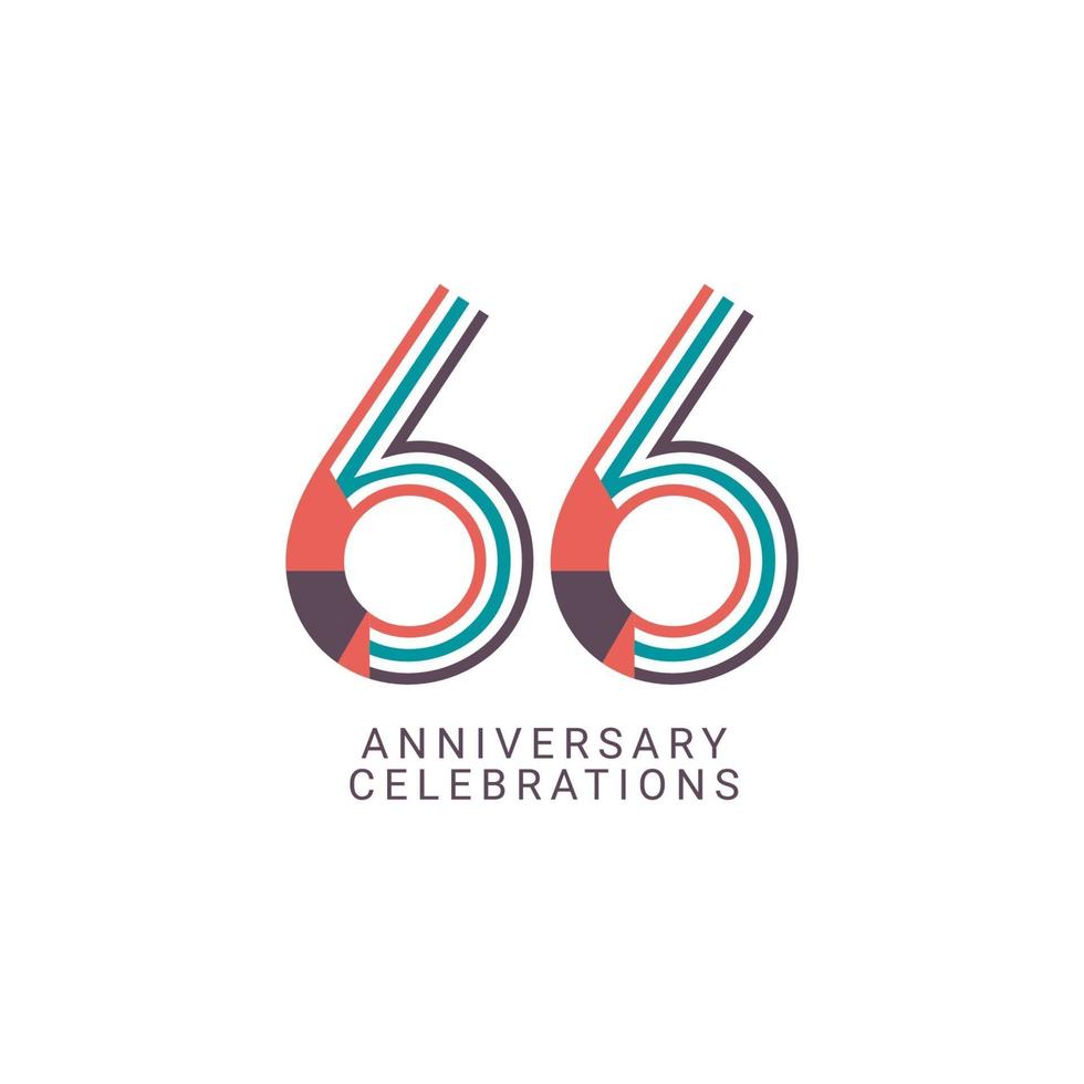 66 Years Anniversary Celebration Vector Template Design Illustration