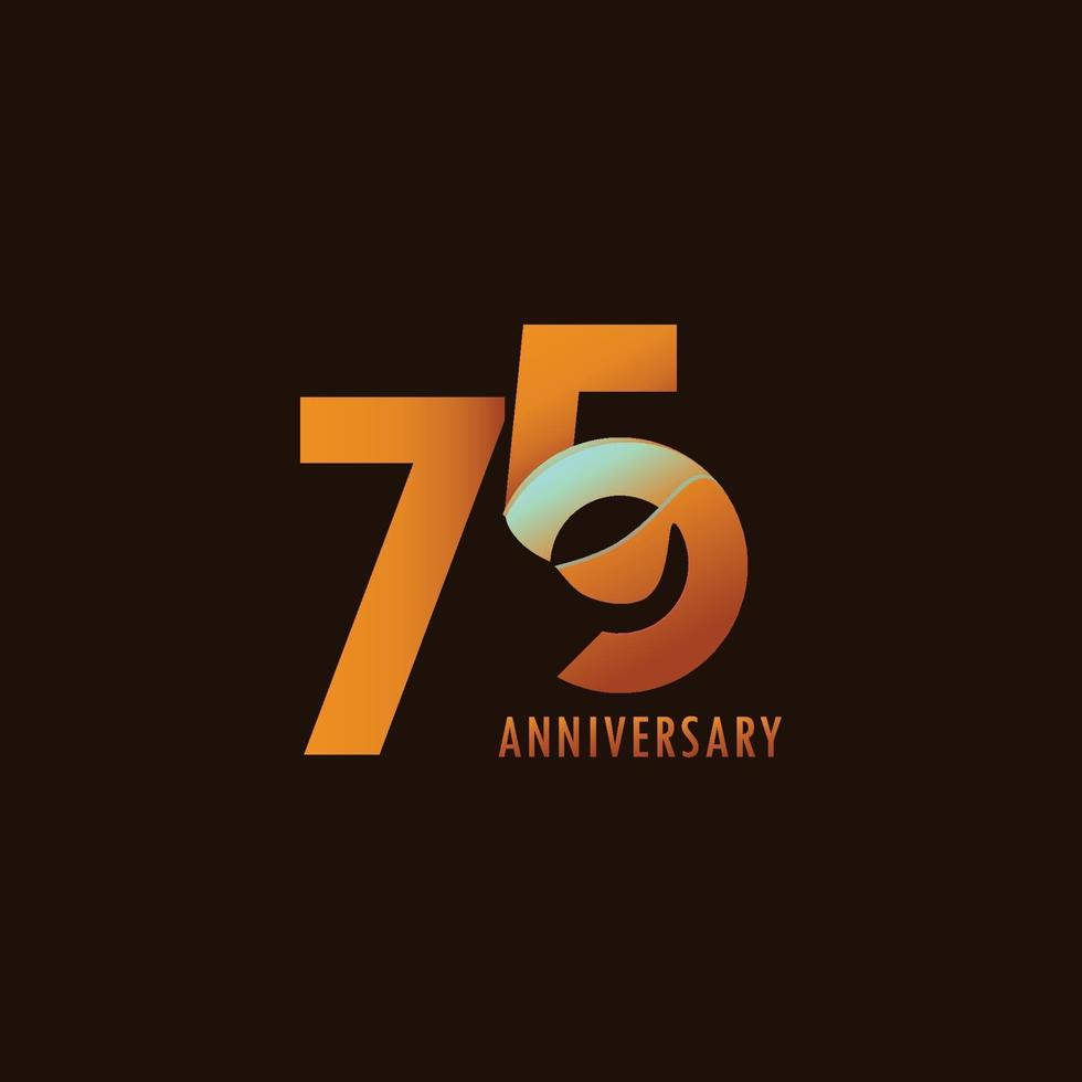 Ilustración de diseño de plantilla de vector de celebración de aniversario de 75 años