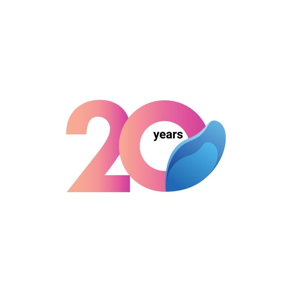 20 Years Anniversary Celebration Vector Template Design Illustration