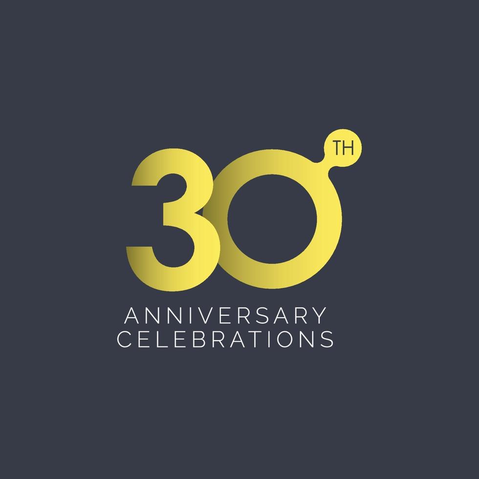 30 Years Anniversary Celebration Vector Template Design Illustration