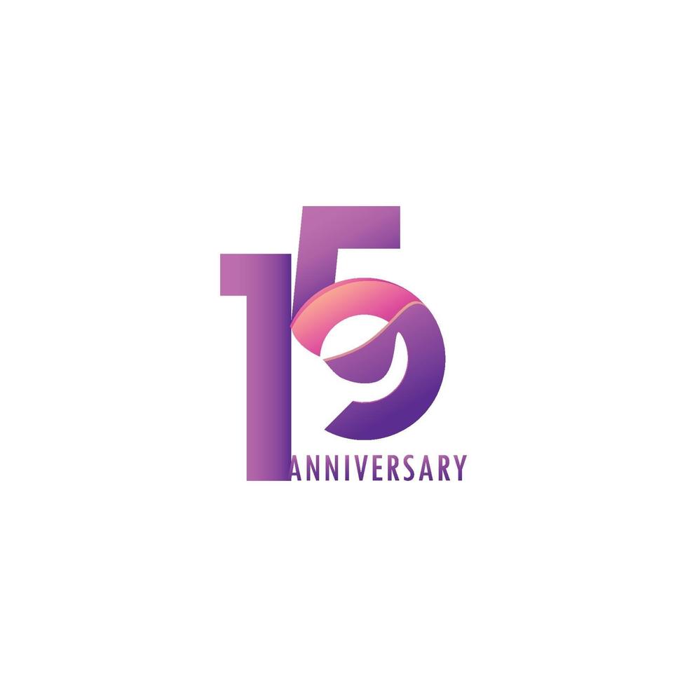 15 Years Anniversary Celebration Vector Template Design Illustration