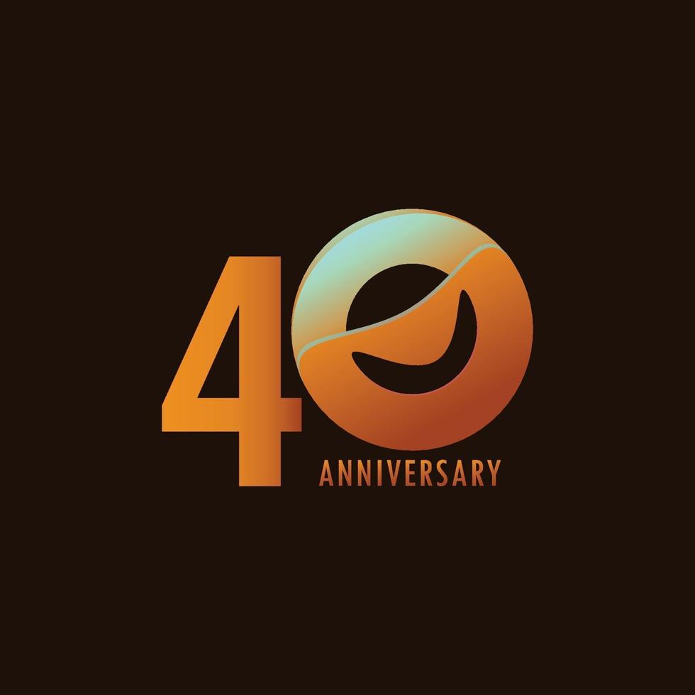 40 Years Anniversary Celebration Vector Template Design Illustration