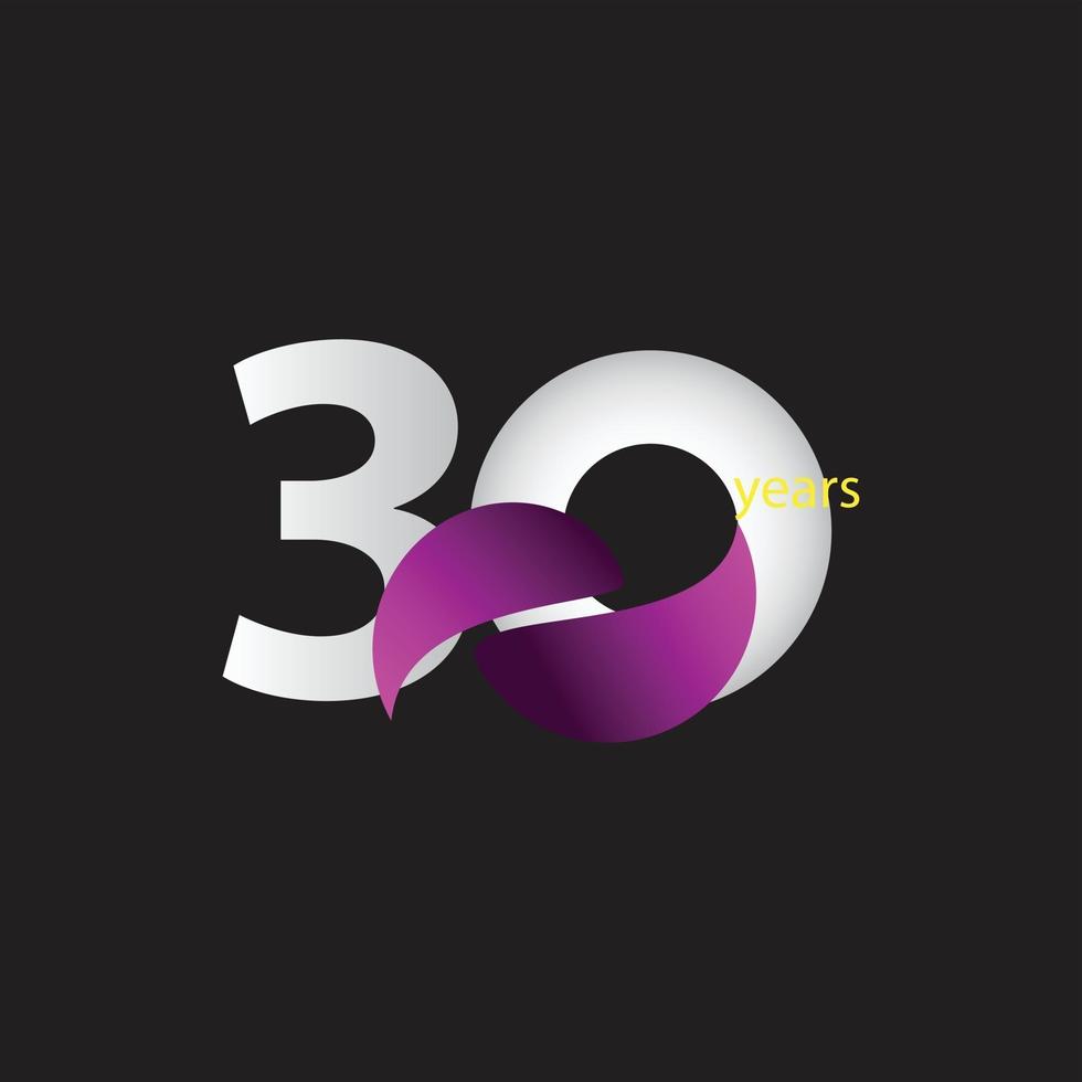 30 Years Anniversary Celebration Vector Template Design Illustration