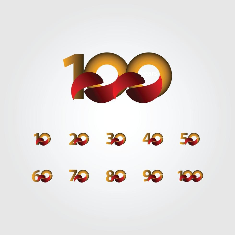 100 Years Anniversary Celebration Vector Template Design Illustration