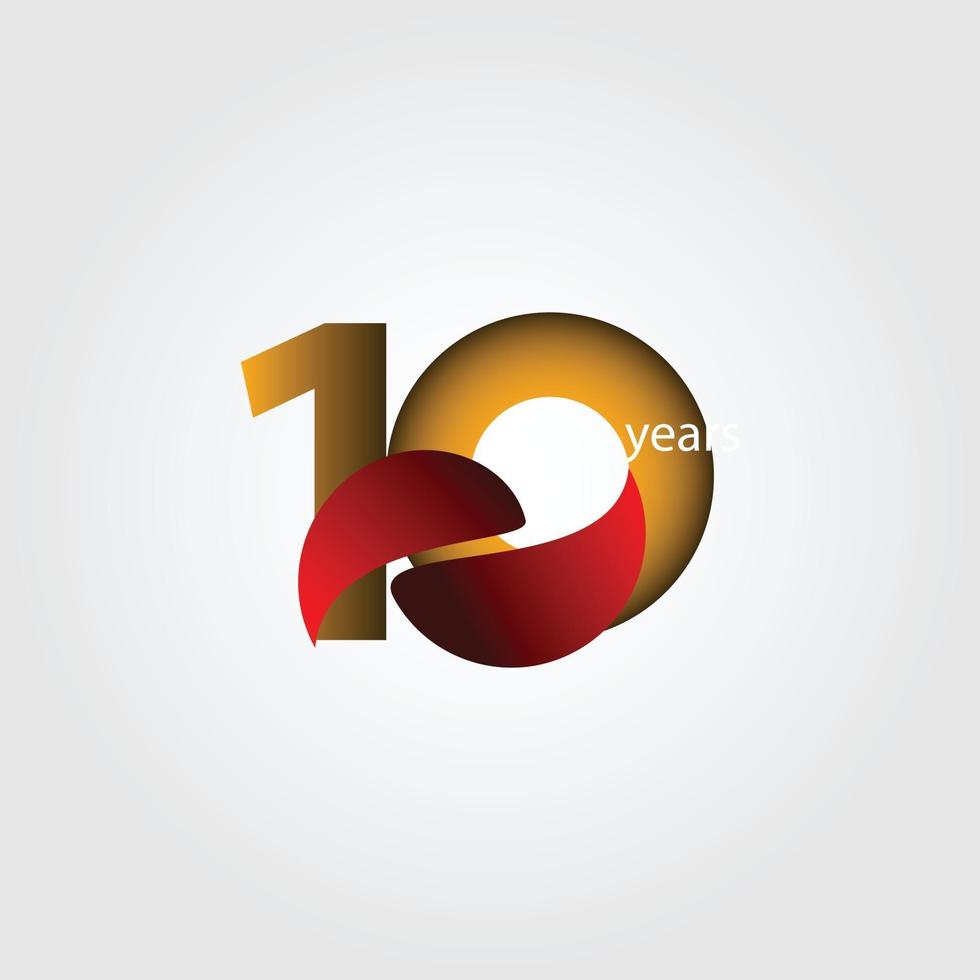 10 Years Anniversary Celebration Vector Template Design Illustration