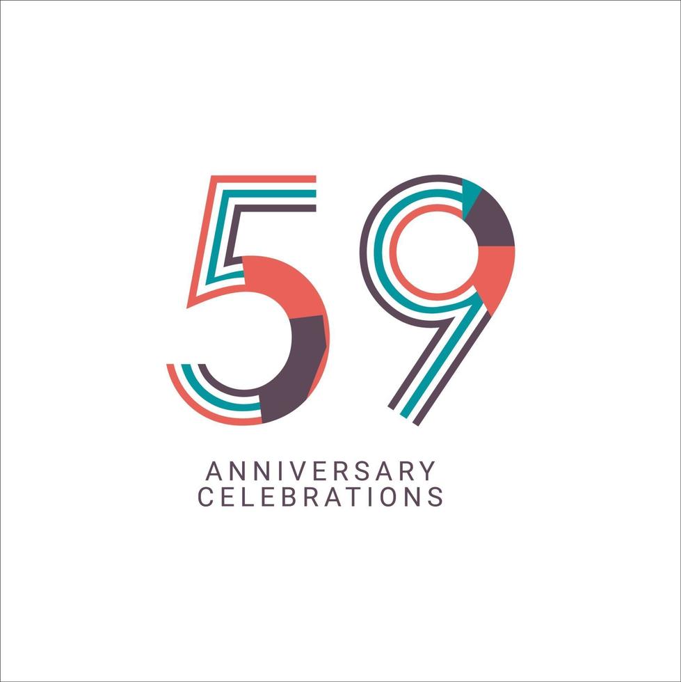 59 Years Anniversary Celebration Vector Template Design Illustration