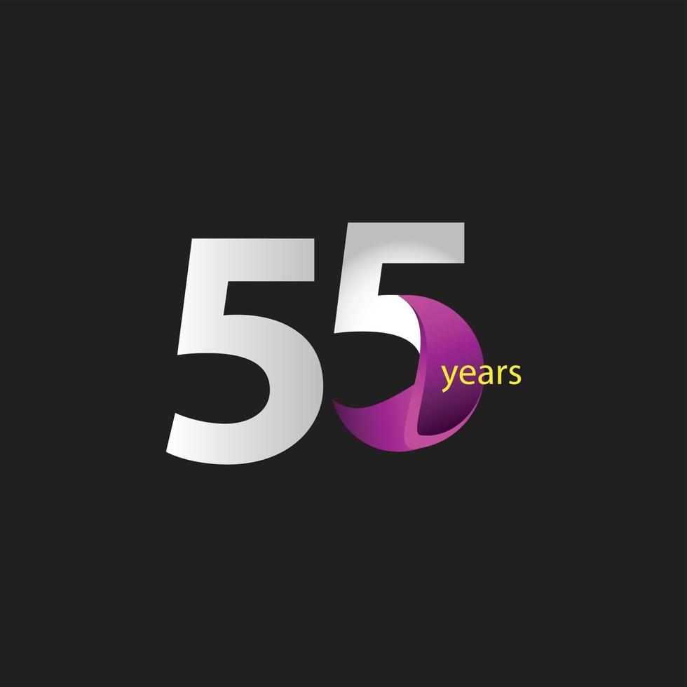 55 Years Anniversary Celebration Vector Template Design Illustration