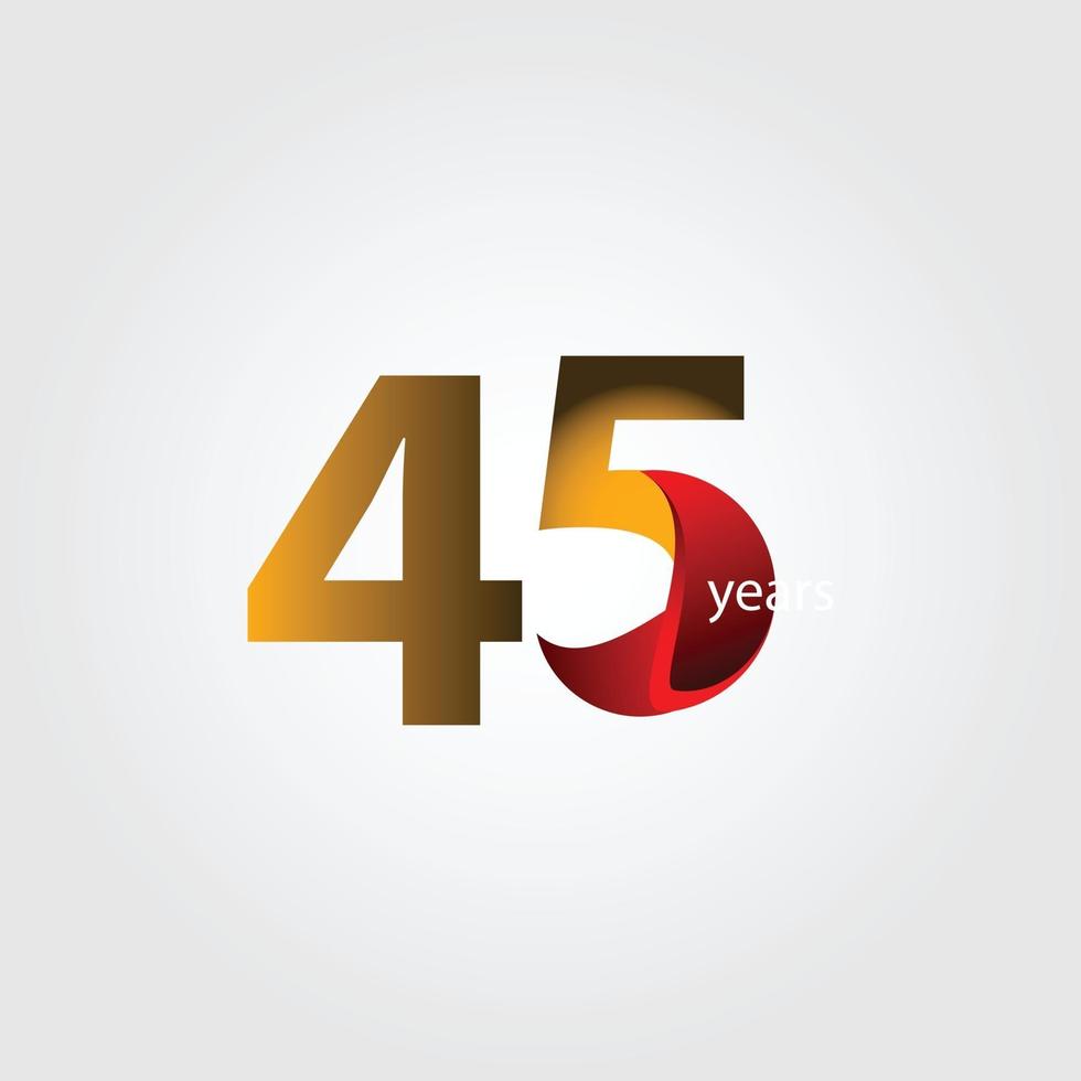 45 Years Anniversary Celebration Vector Template Design Illustration