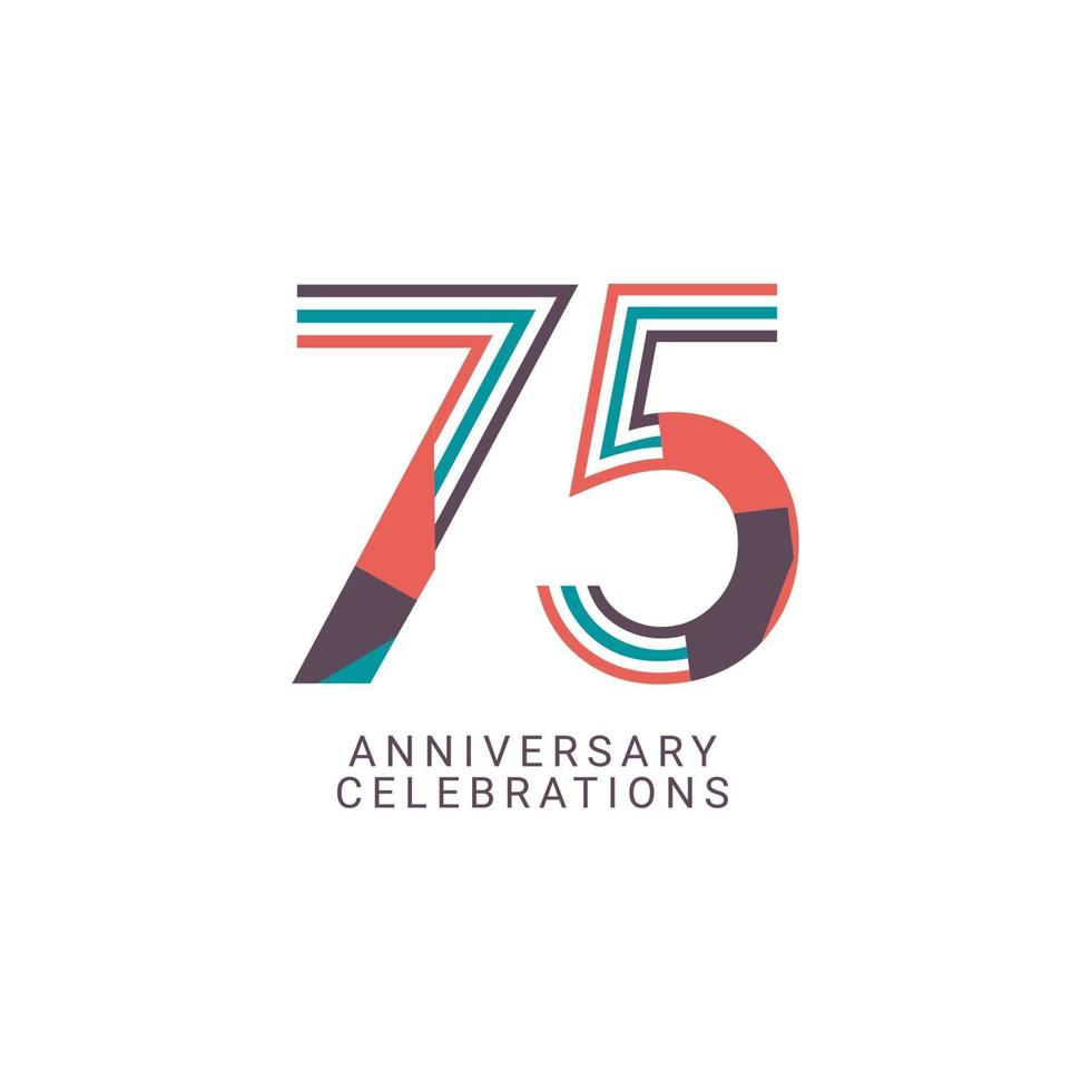 75 Years Anniversary Celebration Vector Template Design Illustration