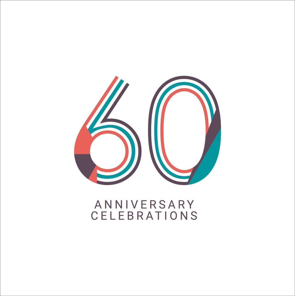 60 Years Anniversary Celebration Vector Template Design Illustration