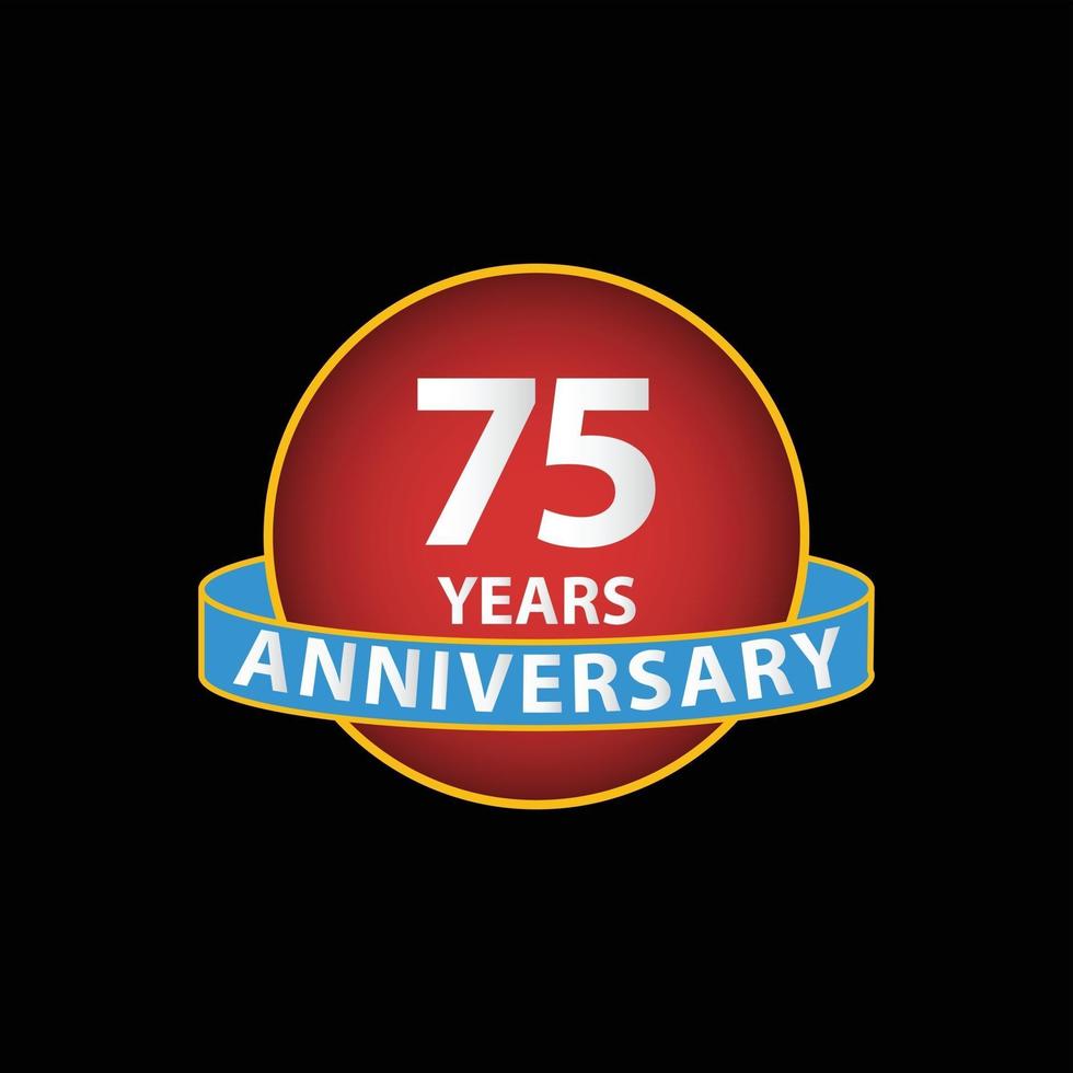 75 Years Anniversary Celebration Vector Template Design Illustration