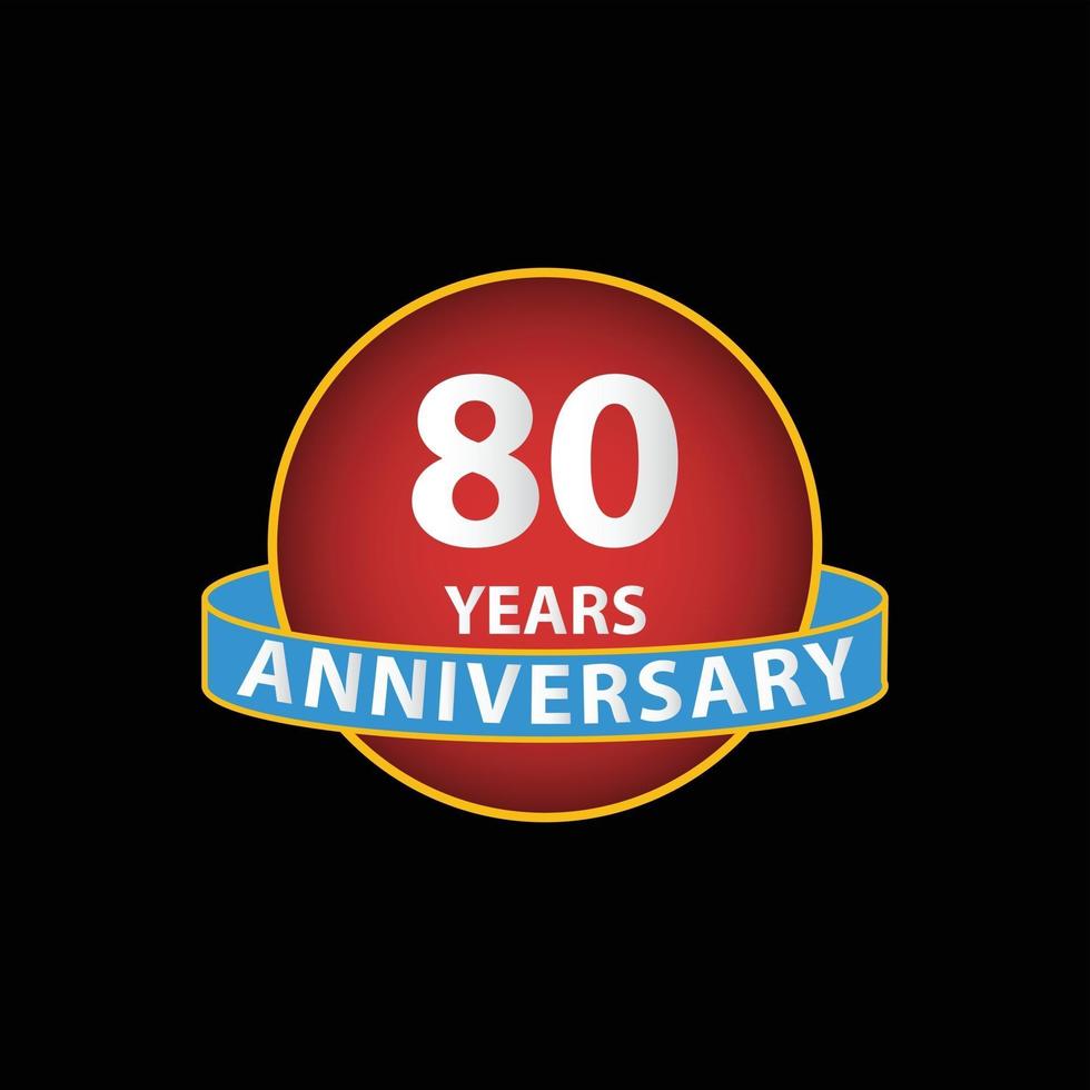 80 Years Anniversary Celebration Vector Template Design Illustration