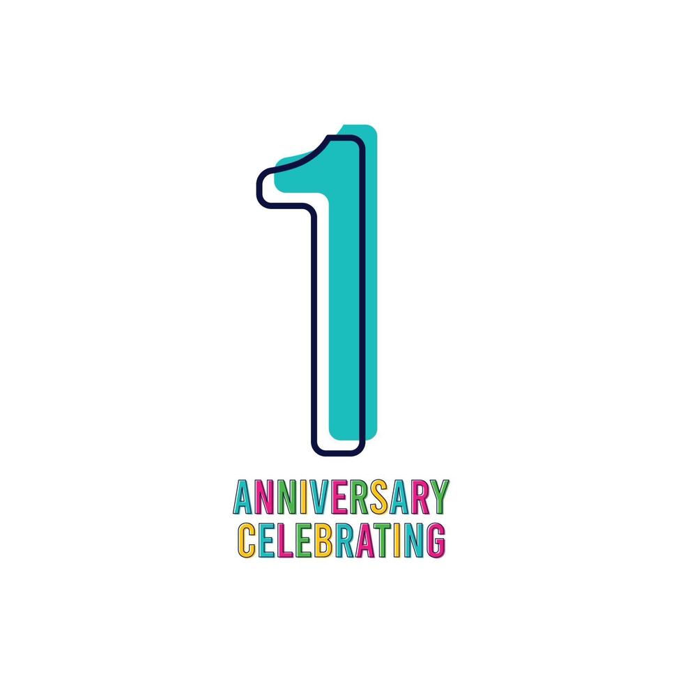 1 St Anniversary Celebration Vector Template Design Illustration