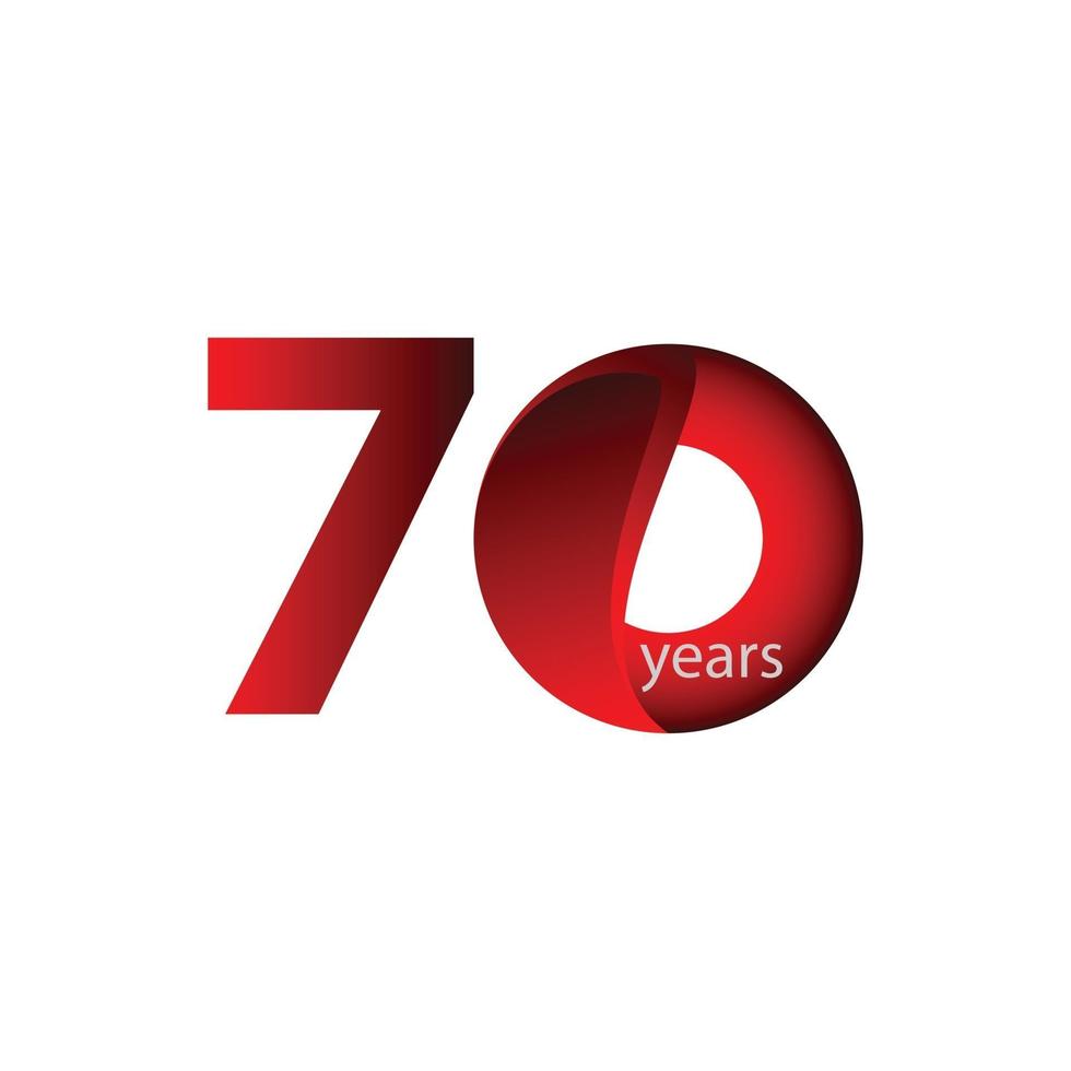 70 Years Anniversary Celebration Vector Template Design Illustration