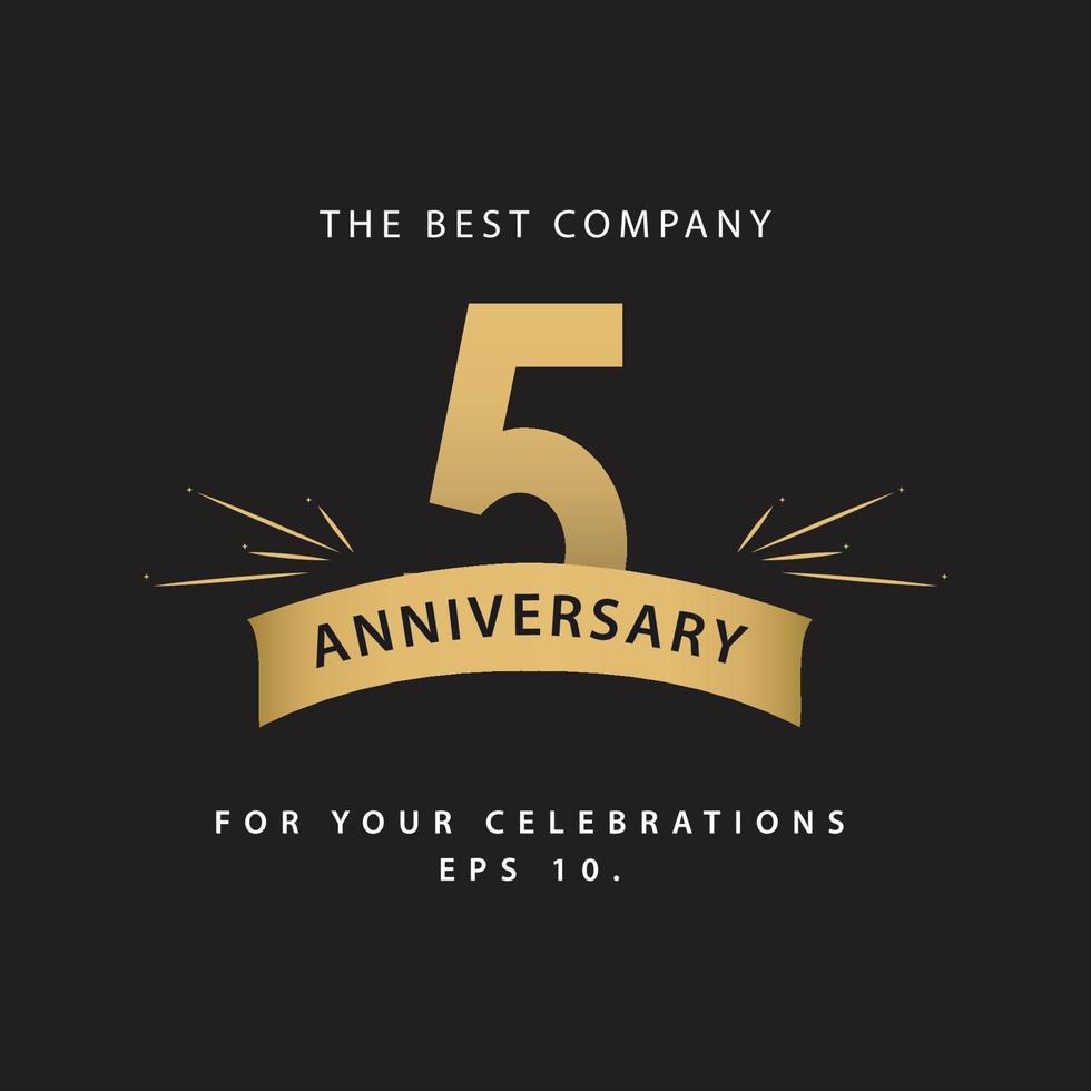 5 Years Anniversary Celebration Vector Template Design Illustration