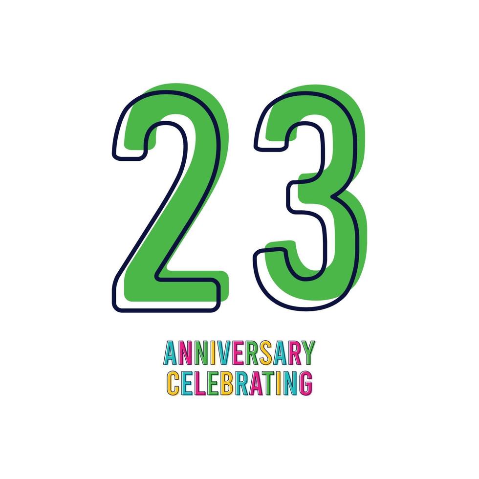 23 Years Anniversary Celebration Vector Template Design Illustration