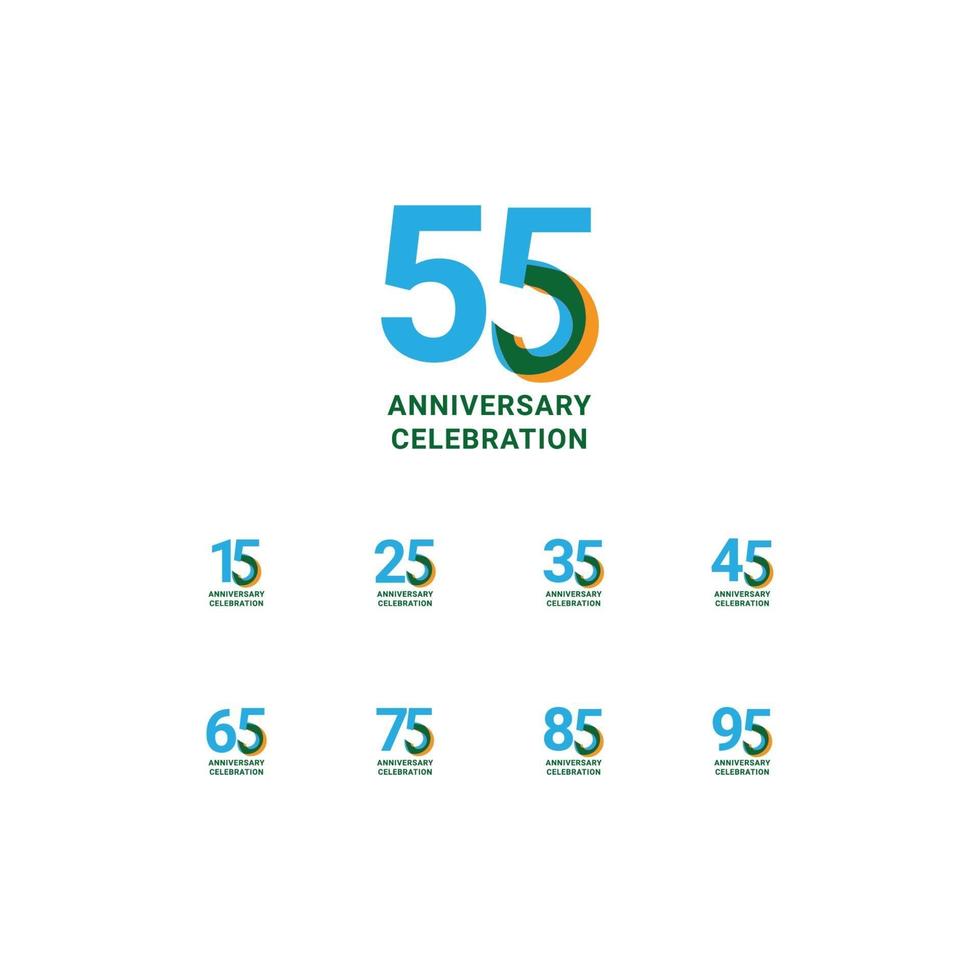 55 Years Anniversary Celebration Vector Template Design Illustration