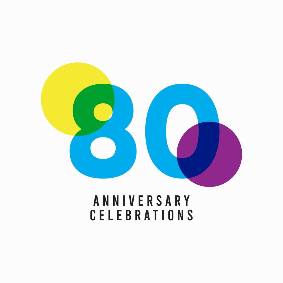 80 Years Anniversary Celebration Vector Template Design Illustration