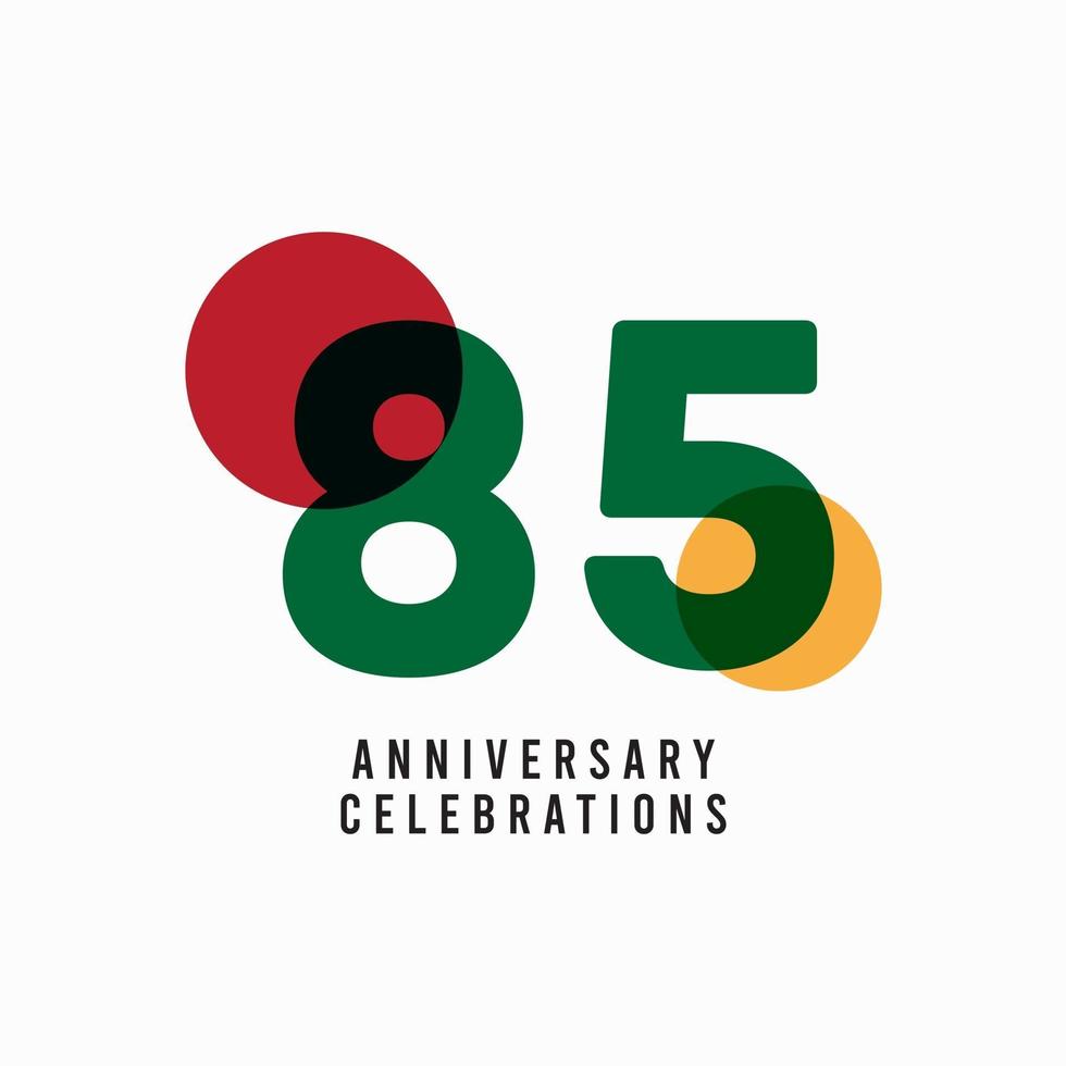 85 Years Anniversary Celebration Vector Template Design Illustration