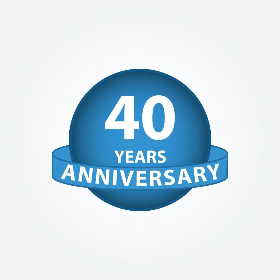 40 Years Anniversary Celebration Vector Template Design Illustration