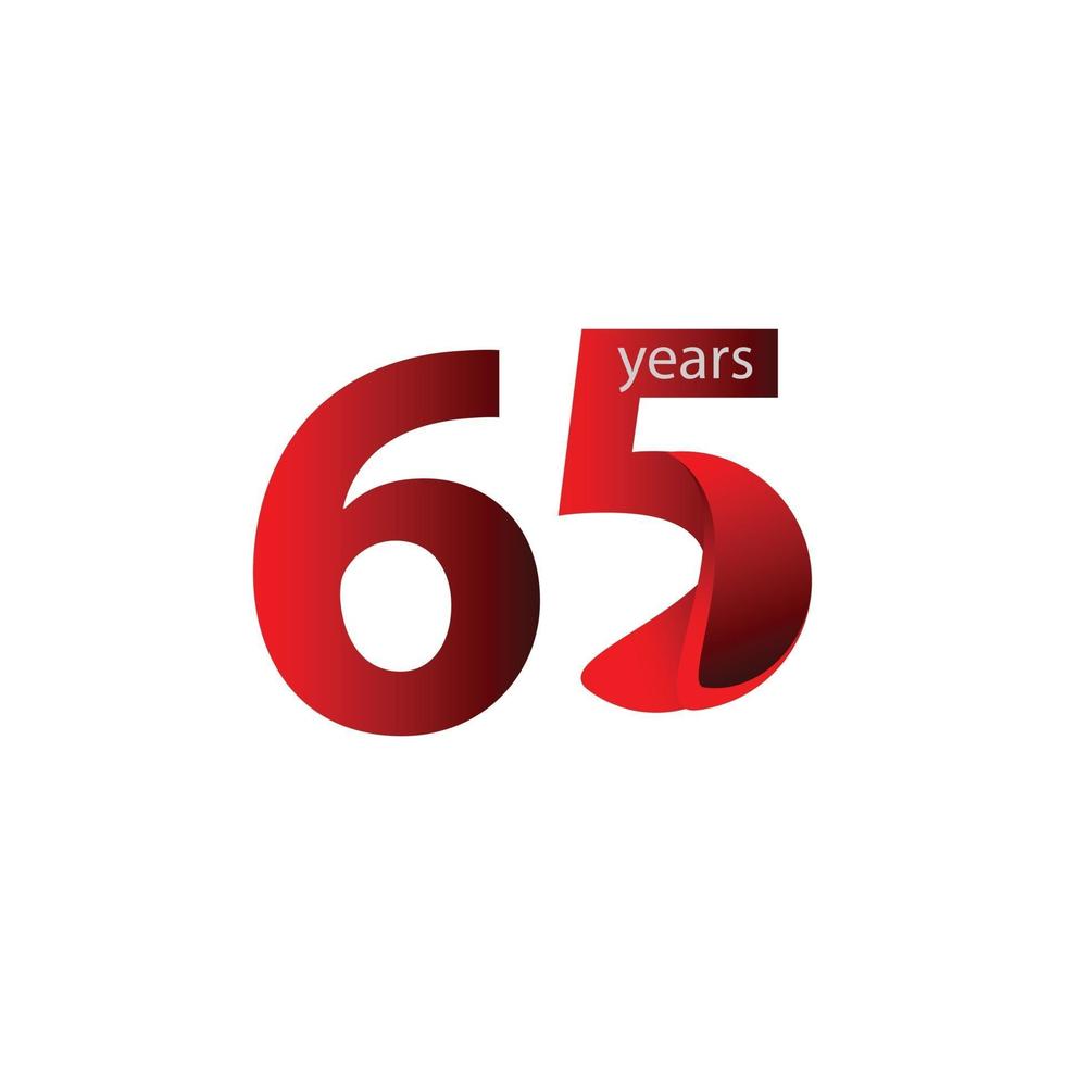 65 Years Anniversary Celebration Vector Template Design Illustration