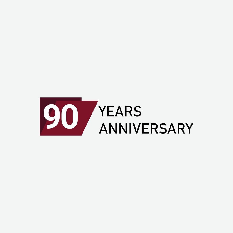 90 Years Anniversary Celebration Vector Template Design Illustration