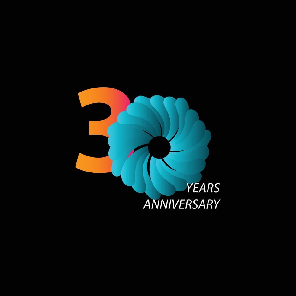 30 Years Anniversary Celebration Vector Template Design Illustration