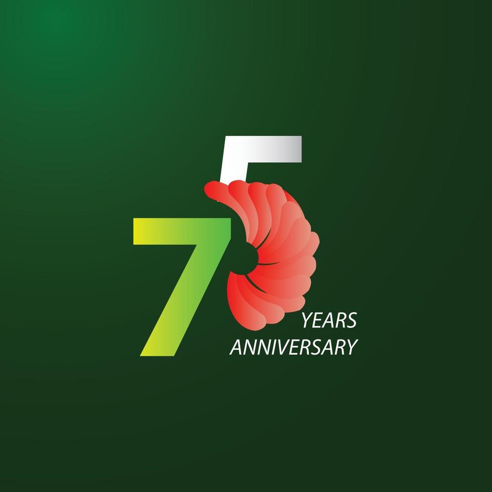 75 Years Anniversary Celebration Vector Template Design Illustration