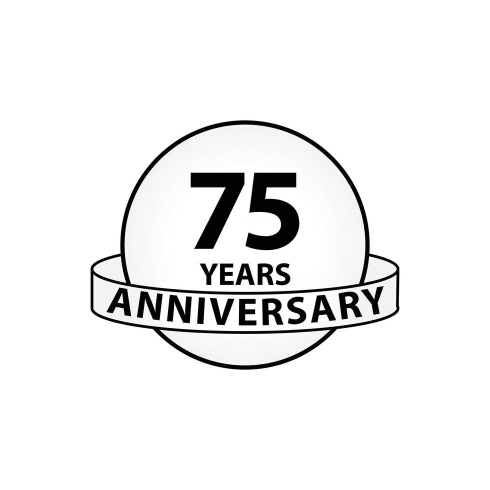 75 Years Anniversary Celebration Vector Template Design Illustration