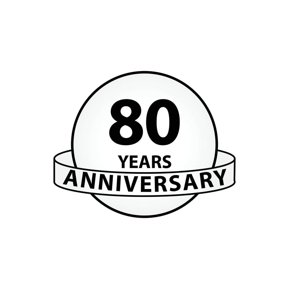 80 Years Anniversary Celebration Vector Template Design Illustration