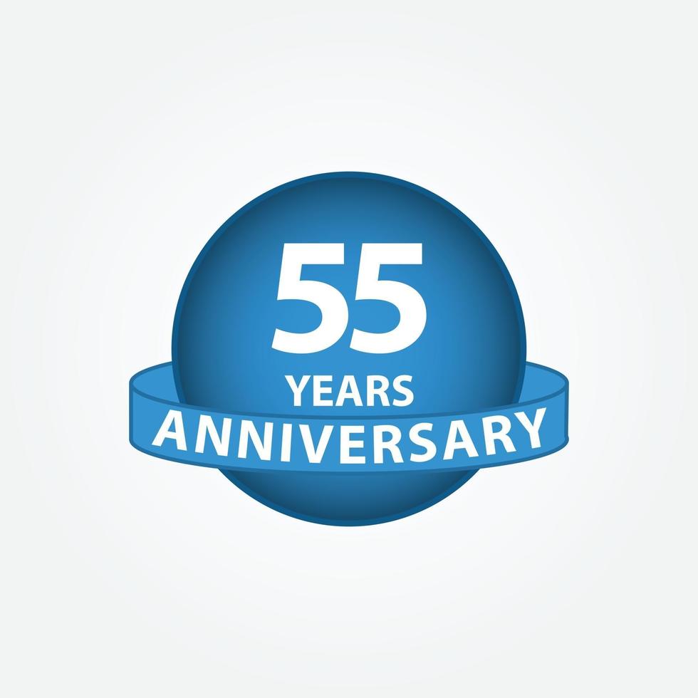 55 Years Anniversary Celebration Vector Template Design Illustration