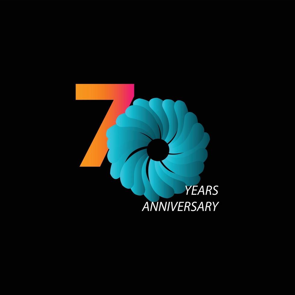 70 Years Anniversary Celebration Vector Template Design Illustration