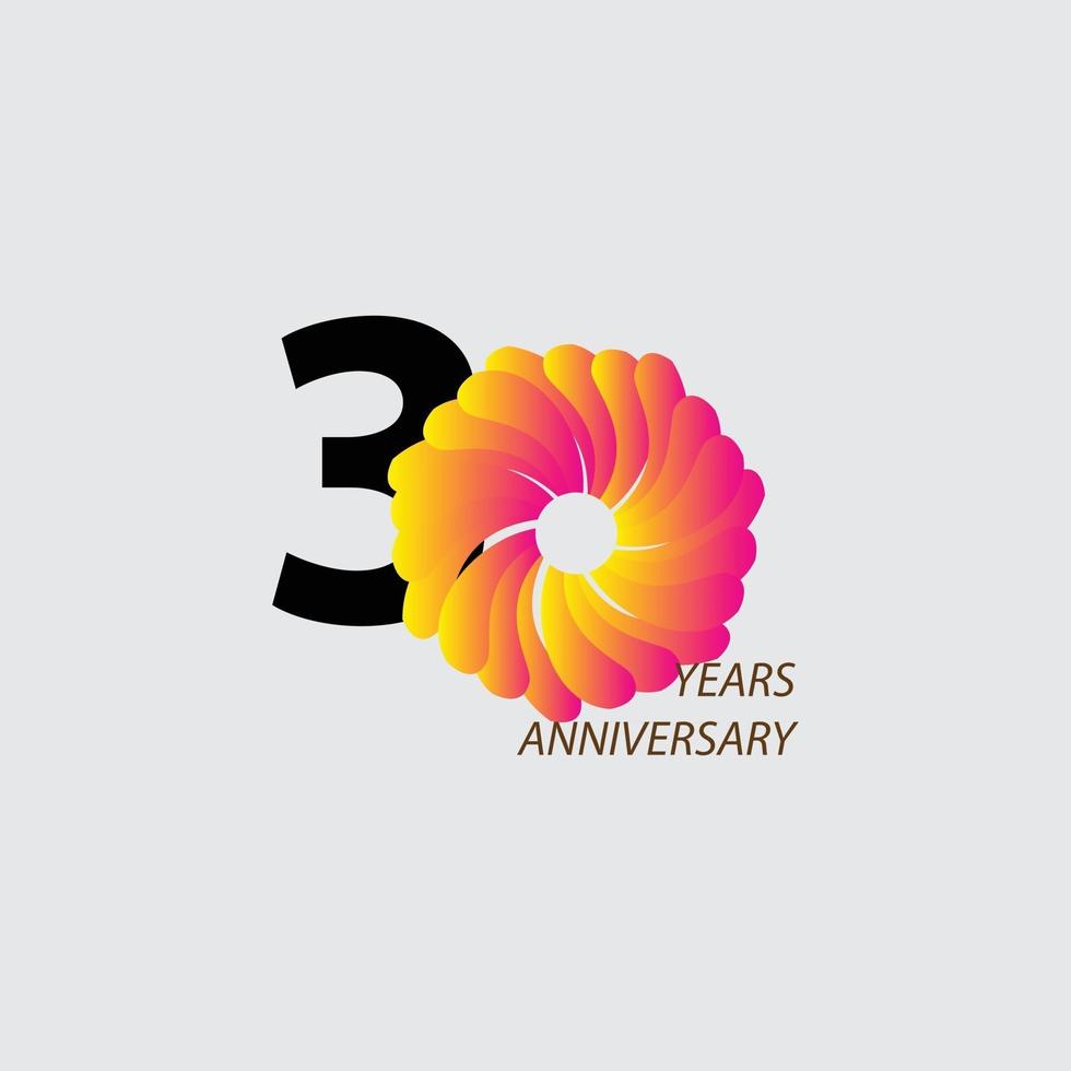 30 Years Anniversary Celebration Vector Template Design Illustration