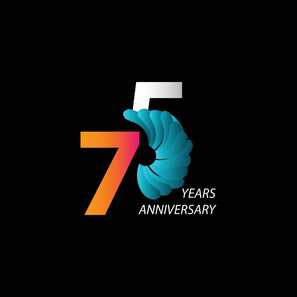 75 Years Anniversary Celebration Vector Template Design Illustration