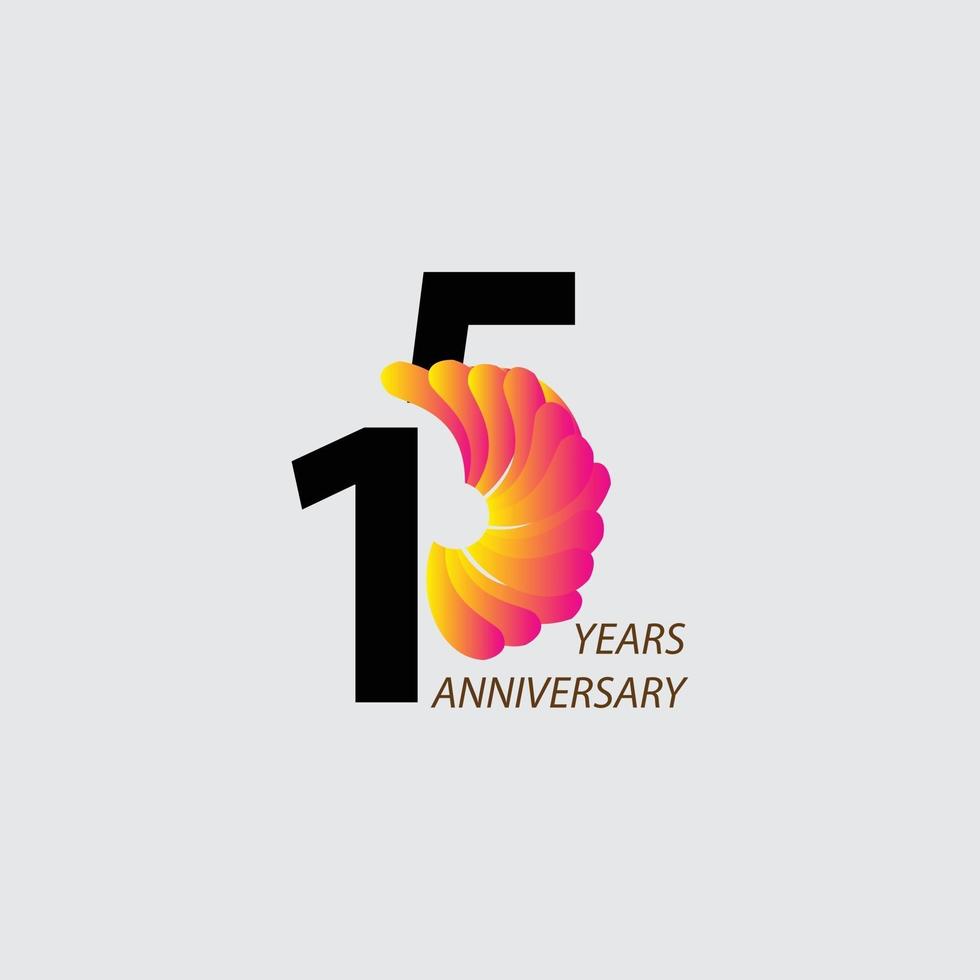 15 Years Anniversary Celebration Vector Template Design Illustration