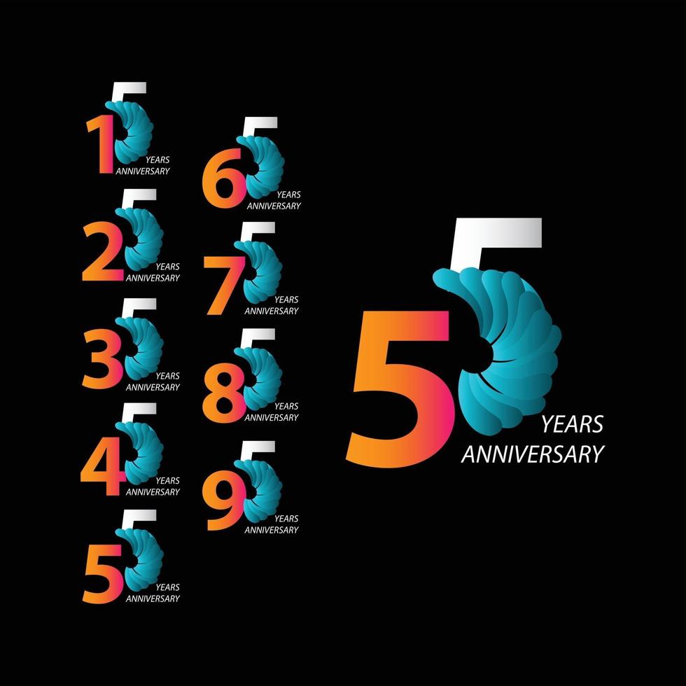 55 Years Anniversary Celebration Vector Template Design Illustration