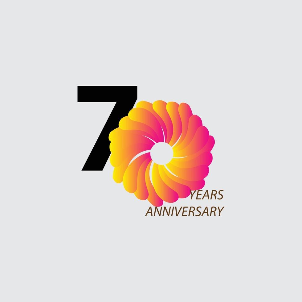 70 Years Anniversary Celebration Vector Template Design Illustration
