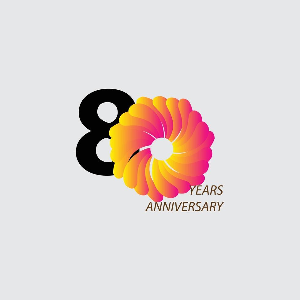 Ilustración de diseño de plantilla de vector de celebración de aniversario de 80 años