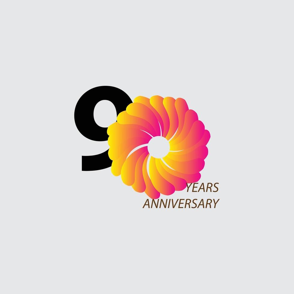 90 Years Anniversary Celebration Vector Template Design Illustration