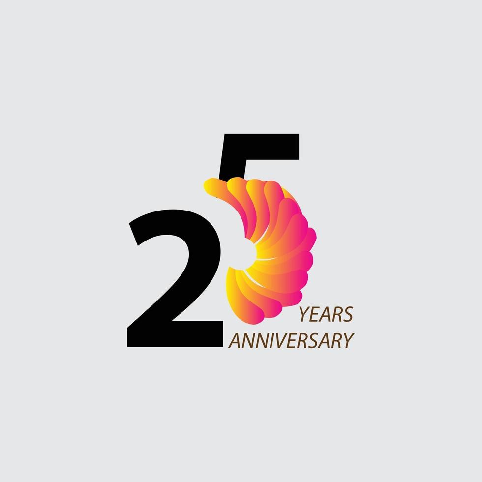 25 Years Anniversary Celebration Vector Template Design Illustration