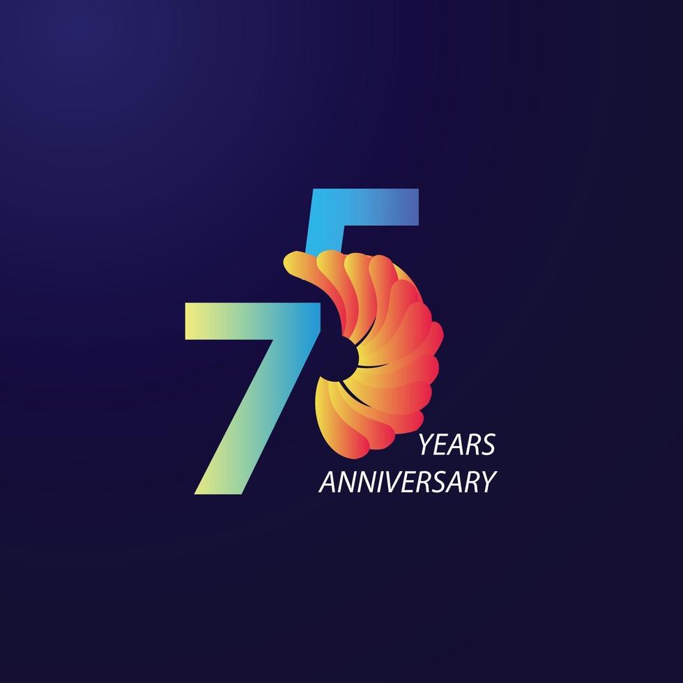 75 Years Anniversary Celebration Vector Template Design Illustration